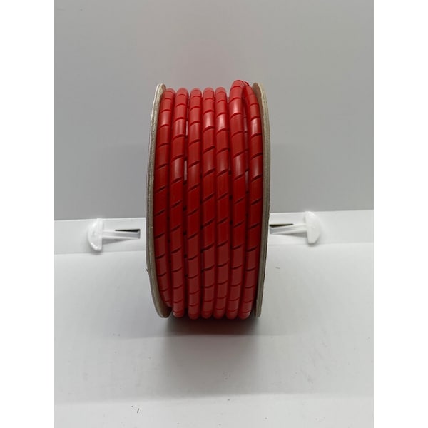 Heli-Tube 3/8 In. OD X 100FT Red Polyethylene Spiral Wrap - HT 3/8 C RE-100