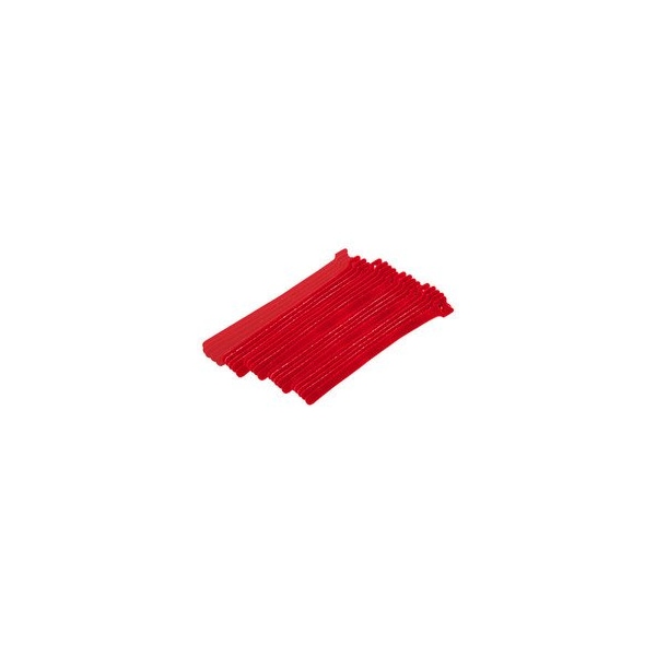 Swe-Tech 3C Red Hook and Loop Cable Strap w/ Eye, 0.50 inch x 8 inch, 25PK - FWT30CT-07180