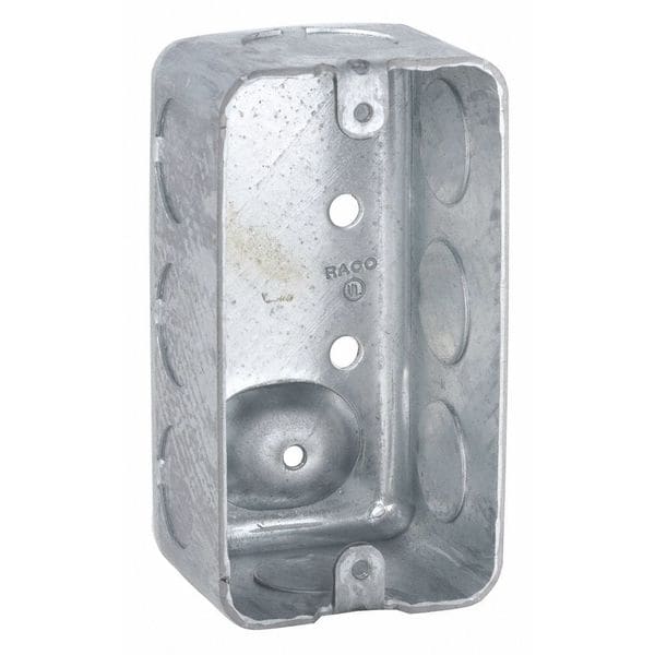 Raco Electrical Box, 13 cu in, Handy Box Type, 1 Gang, Steel, Rectangular Shape - 666