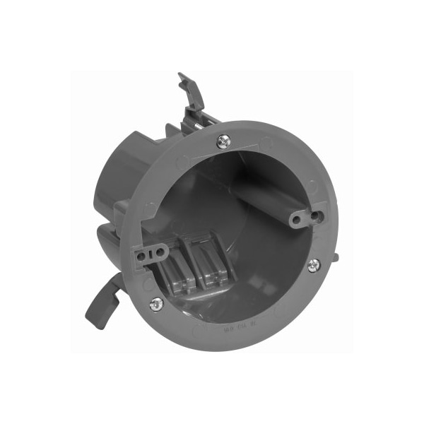 Ecm Industries Electrical Box, 18 cu in, Old Work Outlet Box Type, 1 Gang, Thermoplastic, Round Shape - BOX-RC18