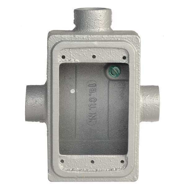 Appleton Electric Weatherproof Electrical Box, 25 cu in, FDT Box Type, 1 Gang, Malleable Iron - FDT-1-50
