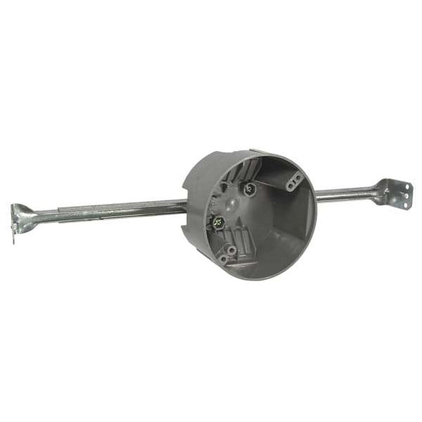Raco Electrical Box, 18 cu in, Ceiling Box Type, 1 Gang, Polycarbonate, Round Shape - 7826RAC