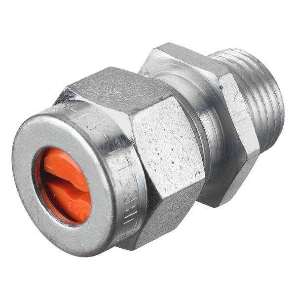Hubbell Wiring Device-Kellems Kellems Wire Management, Cord Connectors, Straight Male, .13-.19", 3/8", Steel - SHC1008ZP