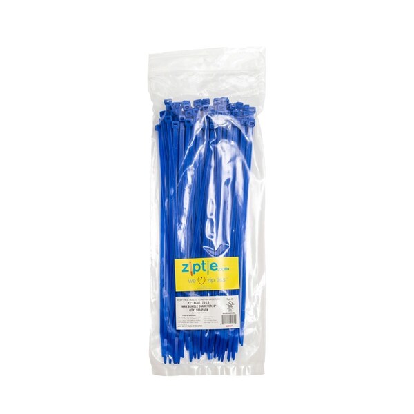 South Main Hardware 11-in   75-lb, Blue, 100 Standard Nylon Tie - 220167