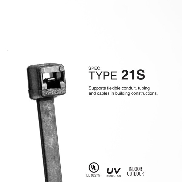 Tr Industrial 11.1 in Contractor Series Type 21S UV Cable Ties, 100-pk - TR88403