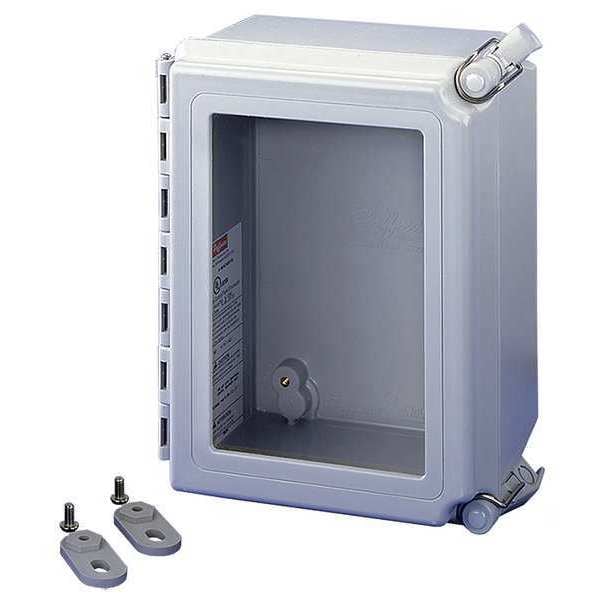 Nvent Hoffman Fiberglass Electrical Enclosures, 12 in H, 6 in D, 10 in W, NEMA 4X, Hinged - A12106CHQRFGW