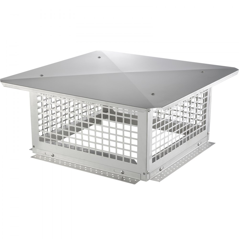 VEVOR Chimney Cap, 17 x 17 inch, 304 Stainless Steel Fireplace Chimney Cover, Not Easily Toppled & Practical Accessories & Easy Installation, Fits Mesh Flue Covers Outside Clay Flue Shingles, Silver - BXGFXPDYDGYSTSRS6V0