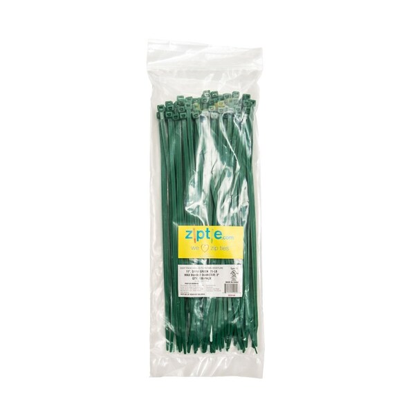South Main Hardware 11-in   75-lb, Dark Green, 100 Standard Nylon Tie - 220166