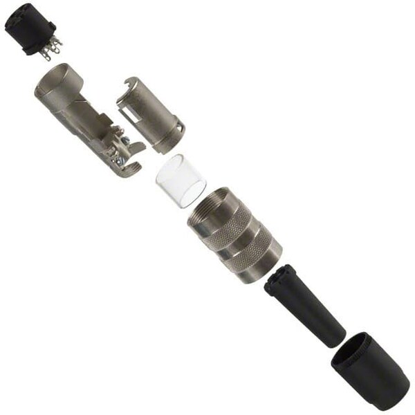 Tuchel Circular Connector, 6 Contact(S), Brass, Female, Solder Terminal, Receptacle - T-3401-001