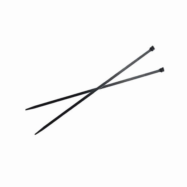 Burndy 14-1/4" L, 3/16" W, UV Black Plastic Cable Tie, Tensile Strength: 50 lb. - CT50400C0