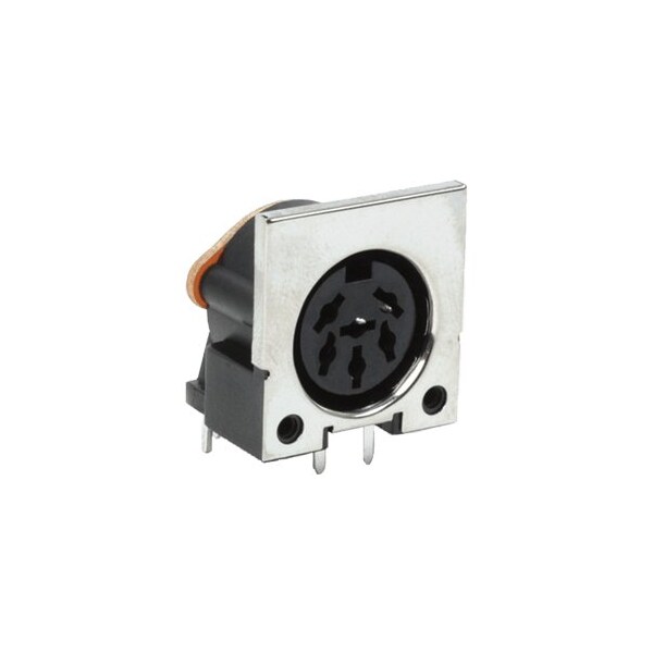 Cui Devices Circular Din Connectors 3 13 Positions, Receptacle, Right Angle, Through Hole, Shielded, Standard - SDF-60J