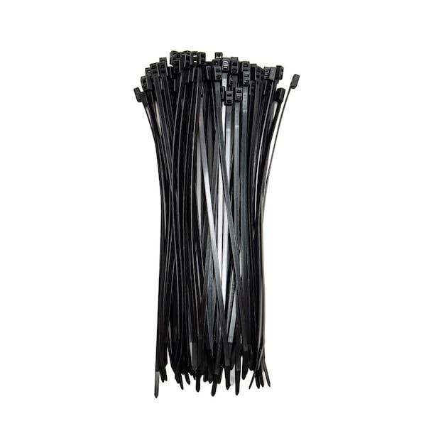 South Main Hardware 12-in  Double Loop 50-lb, Black, 100 Speciality Tie - 222065