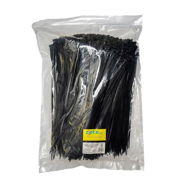 South Main Hardware 14-in   75-lb, Black, 1000 Standard Nylon Tie - 220188