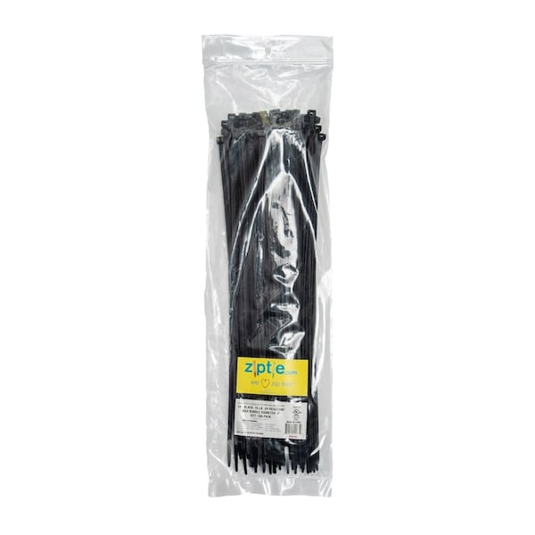 South Main Hardware 14-in   75-lb, Black, 100 Standard Nylon Tie - 220186