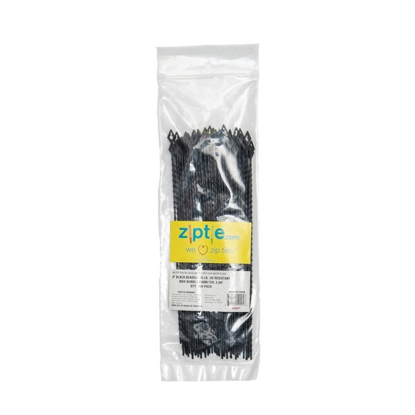 South Main Hardware 8-in  Beaded 18-lb, Black, 100 Speciality Tie - 222071