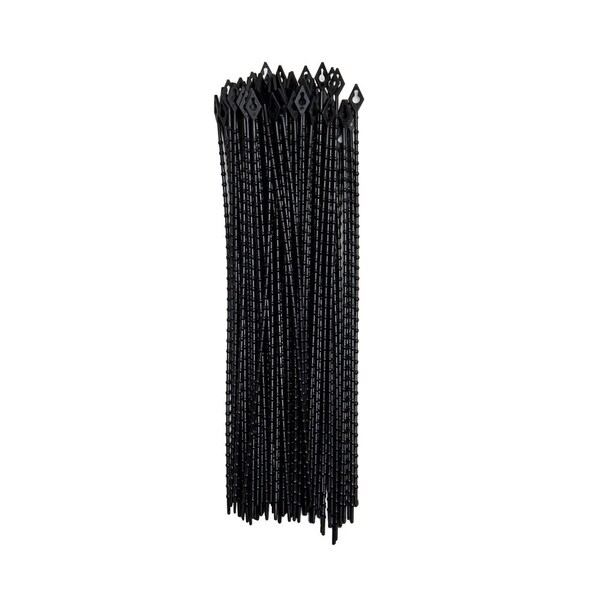 South Main Hardware 8-in  Beaded 18-lb, Black, 100 Speciality Tie - 222071