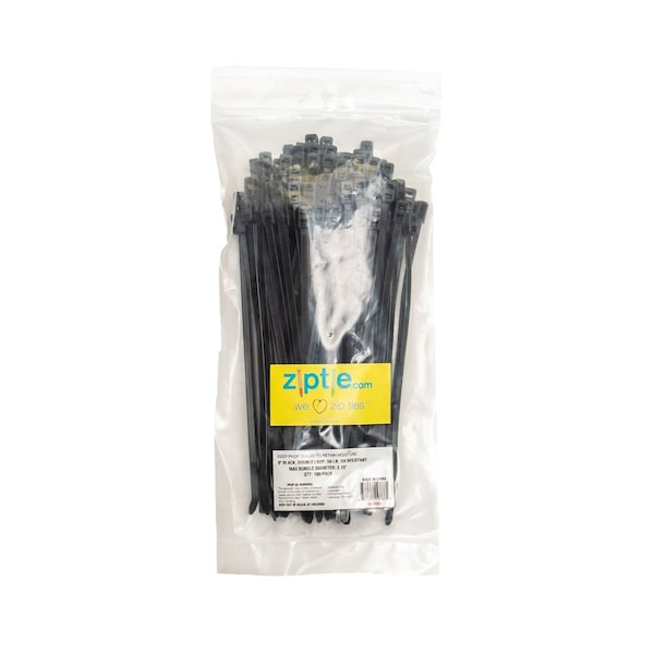 South Main Hardware 8-in  Double Loop 50-lb, Black, 100 Speciality Tie - 222063