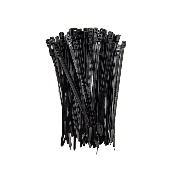 South Main Hardware 8-in  Double Loop 50-lb, Black, 100 Speciality Tie - 222063