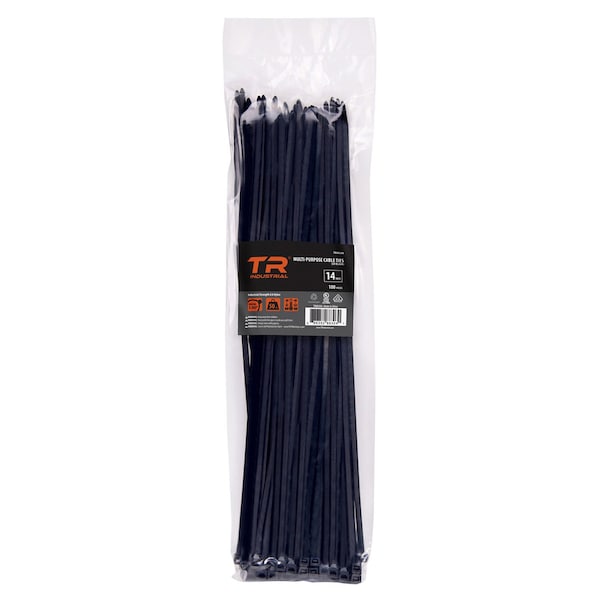 Tr Industrial Multi-Purpose UV Cable Ties 200-Piece, 14in, Black - TR88304W-2PK