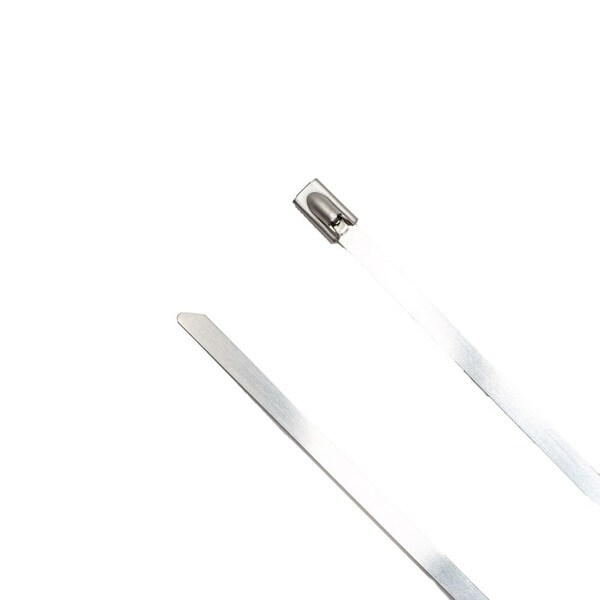 South Main Hardware 8-in  304 Stainless Steel 200-lb, Silver, 100 Metal Cable Ties - 222106