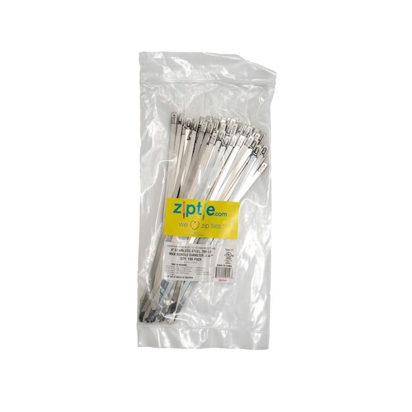 South Main Hardware 8-in  304 Stainless Steel 200-lb, Silver, 100 Metal Cable Ties - 222106