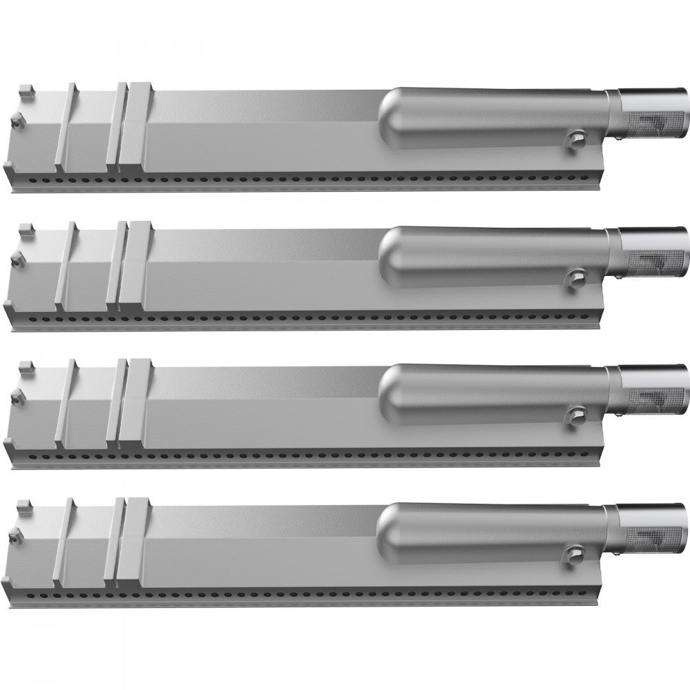 VEVOR Grill Burners, Stainless Steel BBQ Burners Replacement, 4 Packs Grill Burner Replacement, Flame Grill with 15.9" Length Barbecue Replacement Parts with Evenly Burning for for Premium Gas Grills - BXGRSQ3V4SAFEPEP4V0