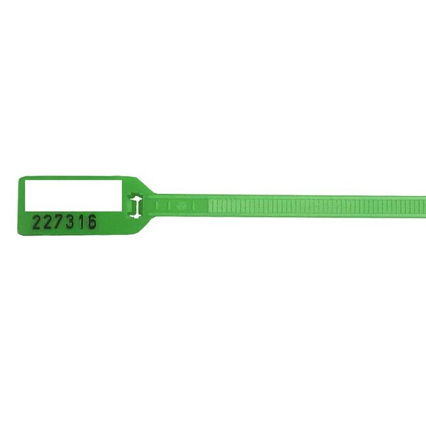 Kable Kontrol Numbered Write On Flag Zip Tie Tags - 6" Long - 100 pc Pack - Green - CTSW06W-GREEN