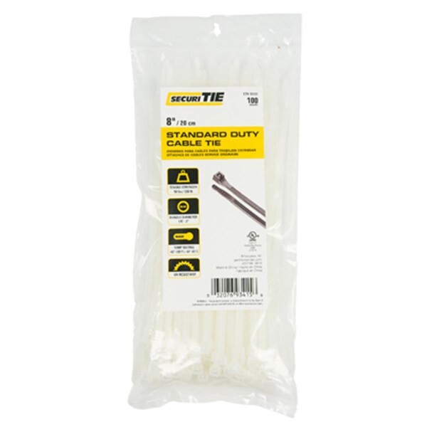 Gardner Bender 8 in. Natural Standard Duty Cable Tie, 100PK - 221015