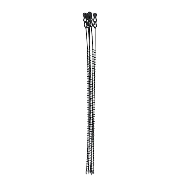 South Main Hardware 24-in  Double Loop Beaded 120-lb, Black, 5 Speciality Tie - 222082