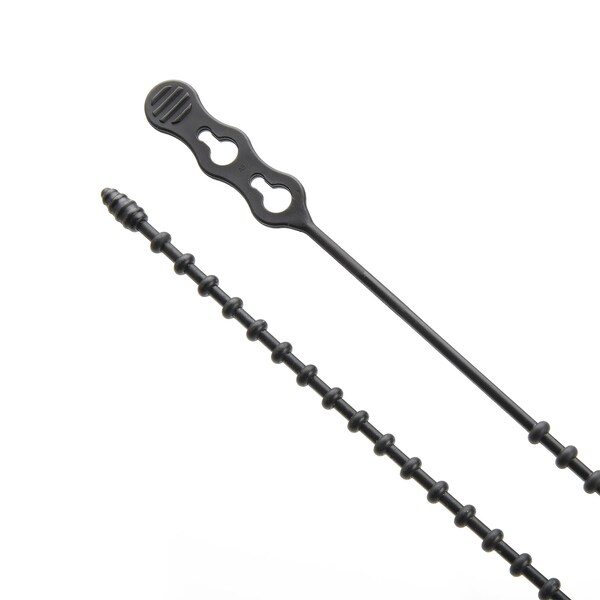 South Main Hardware 24-in  Double Loop Beaded 120-lb, Black, 5 Speciality Tie - 222082