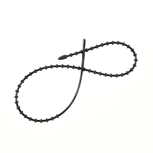 South Main Hardware 24-in  Double Loop Beaded 120-lb, Black, 5 Speciality Tie - 222082