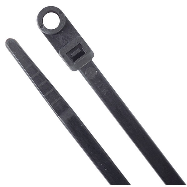 Securitie Cable Tie, Mounting, 8", 50 lb., Black, PK100 - CTSM8-50100UVB