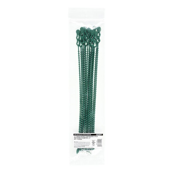 South Main Hardware 12-in  Double Loop Beaded 50-lb, Green, 15 Speciality Tie - 222077