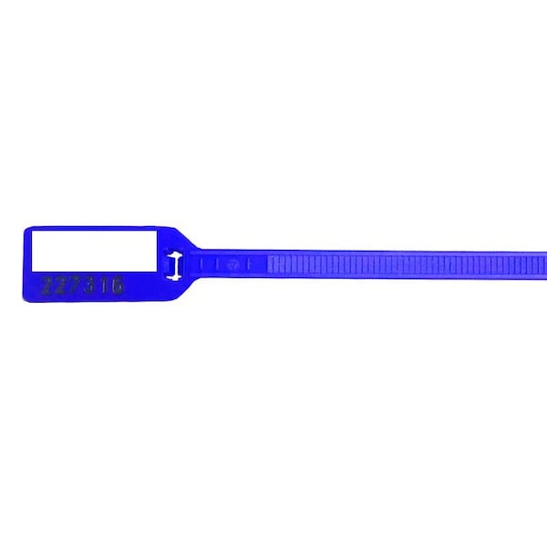 Kable Kontrol Numbered Write On Flag Zip Tie Tags - 6" Long - 100 pc Pack - Blue - CTSW06W-BLUE