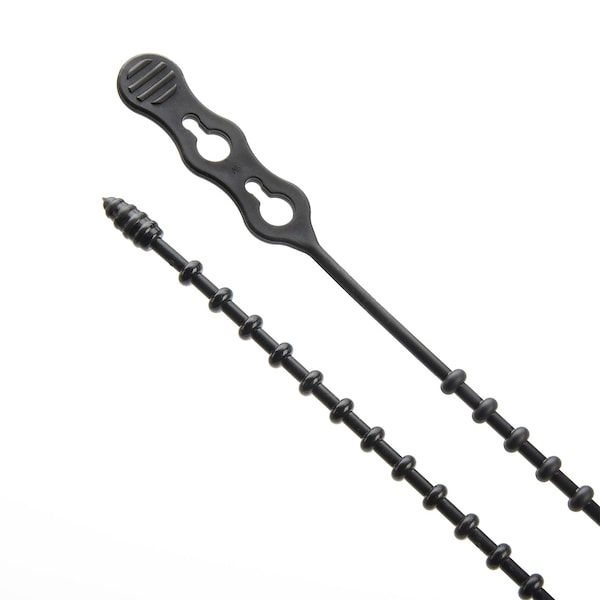 South Main Hardware 18-in  Double Loop Beaded 120-lb, Black, 10 Speciality Tie - 222079