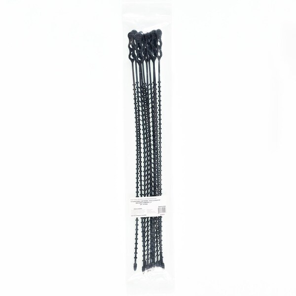 South Main Hardware 18-in  Double Loop Beaded 120-lb, Black, 10 Speciality Tie - 222079