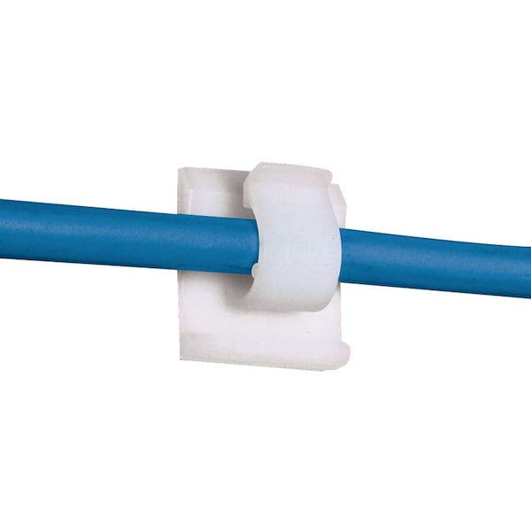 Panduit 1" L, 1" W, natural Plastic Wire Clip, Material: Nylon 6.6 with Acrylic Adhesive Backing - ACC38-AT-M