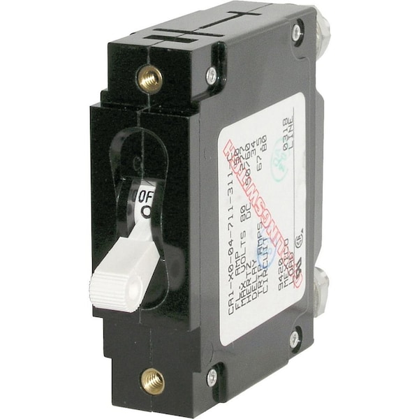 Blue Sea Systems Circuit Breaker, C Series, 20A, 1 Pole, 240V AC, 10kA at 80V DC - 7353