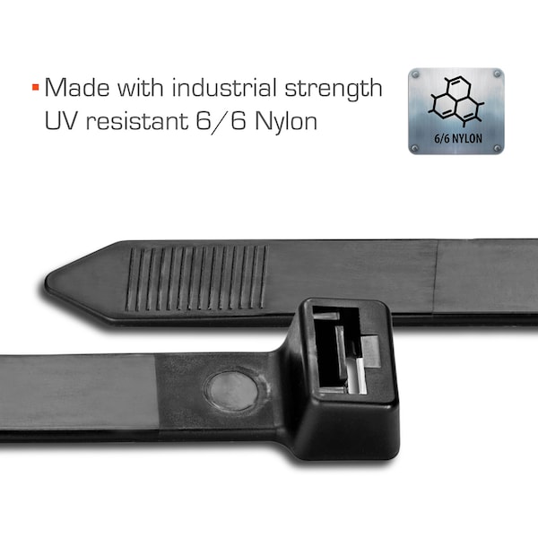 Tr Industrial 8.9 in Ultra Heavy-Duty Multi-Purpose UV Cable Ties, 50-pk - TR88502