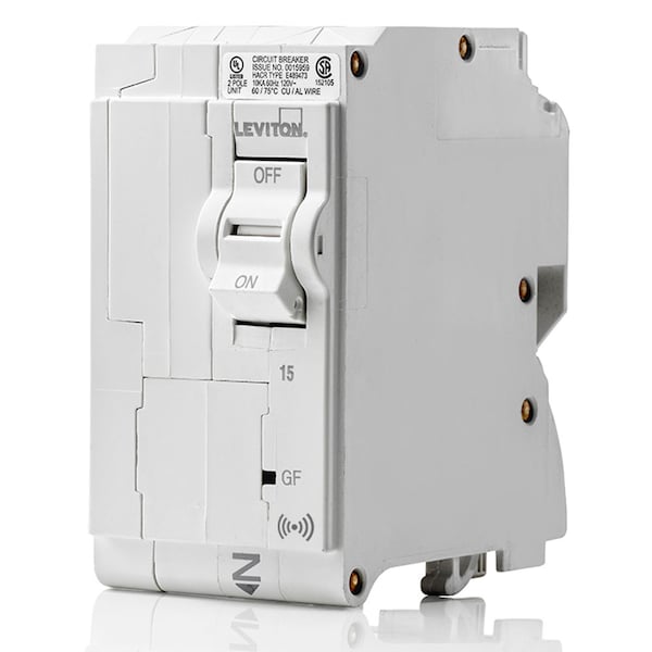 Leviton Circuit Breaker, 15A, 2 Pole, 120/240V AC, 10kA - LB215-ES