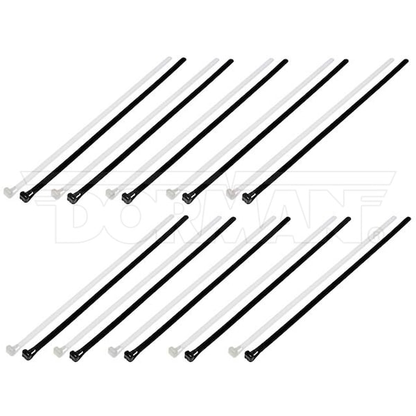 Motormite 12 In Reusable Black And White Wire Ties, 83762 - 83762