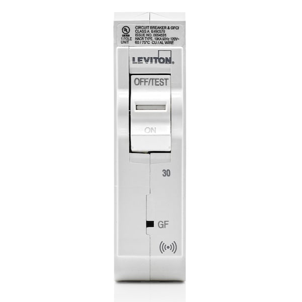 Leviton Circuit Breaker, 30A, 1 Pole, 120V AC, 10kA - LB130-GS