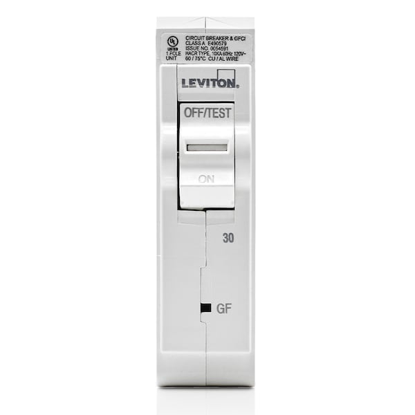 Leviton Circuit Breaker, 30A, 1 Pole, 120V AC, 10kA - LB130-EP