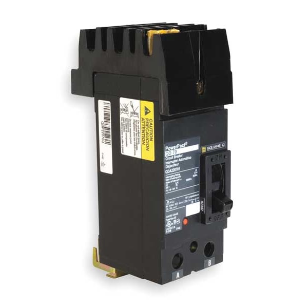 Square D Molded Case Circuit Breaker, QDA Series, 80A, 2 Pole, 240V AC, 25kA at 240V AC - QDA220804