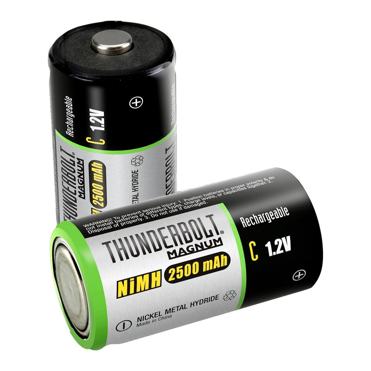 Baterías recargables de alta capacidad NiMH Thunderbolt Magnum C, paquete de 2 - 97864