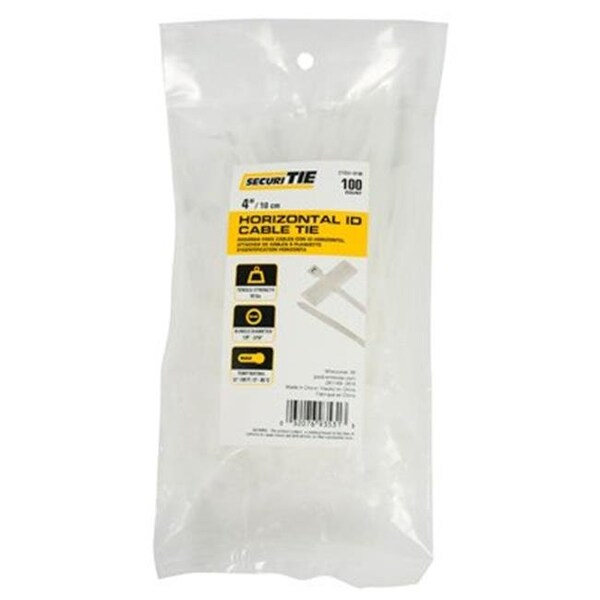 Gardner Bender Gardner Bender 221032 4 in. Horizontal ID Cable Tie; Natural - 100 Per Pack - 221032