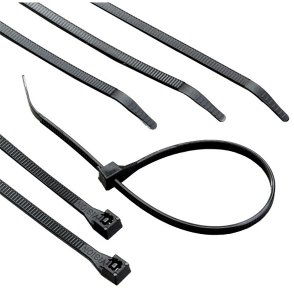 Acoustic 100 Count 8 in. Black Heavy Duty UV Resistant Cable Ties - AC782500