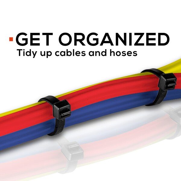 Tr Industrial 36 in Multi-Purpose UV Cable Ties Set in Black, 50-pk - TR88307
