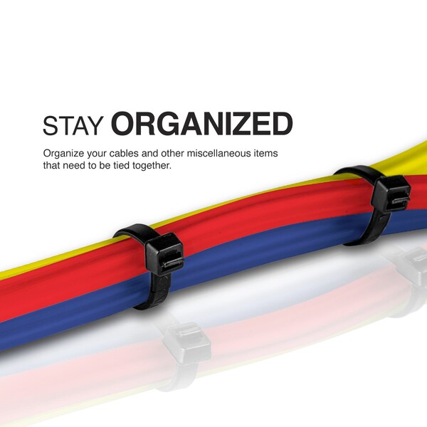 Tr Industrial Multi-Purpose UV Cable Ties 500-Piece, 8in, Black - TR88302W-5PK