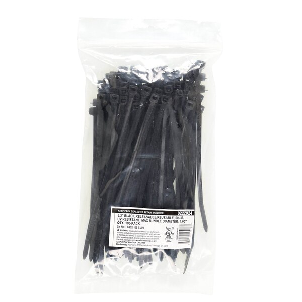 South Main Hardware 6.3-in  Releasable Pawl 50-lb, Black, 100 Speciality Tie - 222024